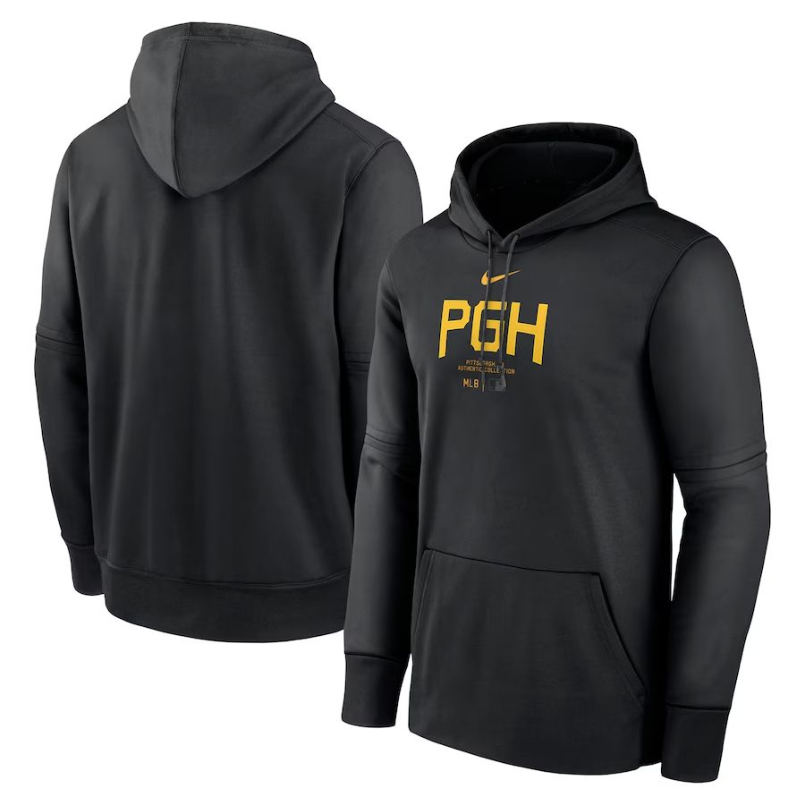 Men 2025 MLB Pittsburgh Pirates Black Nike hoodie style 3